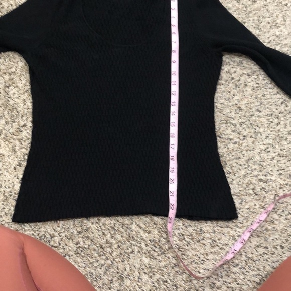 Milly Sweater Size XL Black Cutout Turtleneck Textured Knit Pullover - Picture 5 of 10